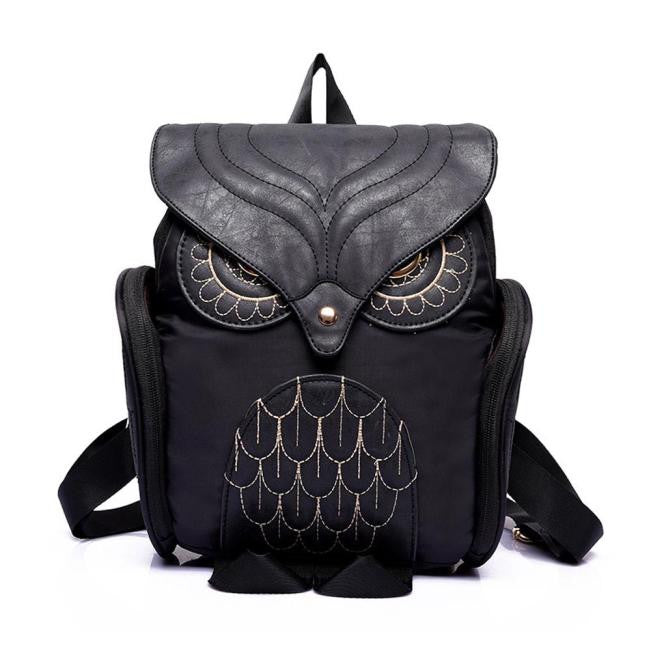 Women Leather Owl Backpack Female Mujer Mochila Escolar Feminina School Bag